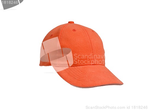 Image of New Orange Baseball Cap isolated on white background