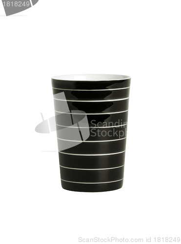 Image of Black striped mug isolated on white