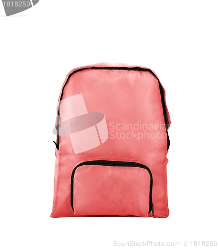 Image of Pink school backpack isolated on white