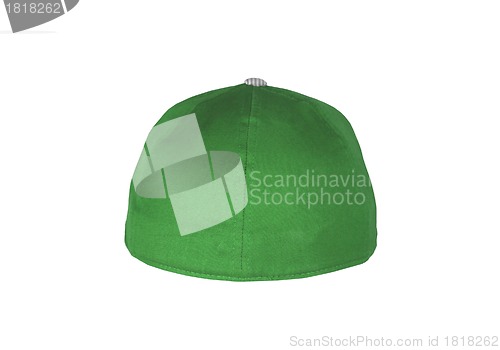 Image of A green baseball cap is isolated on a white background