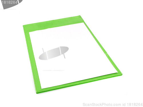 Image of Green clipboard isolated on white