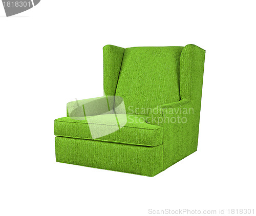 Image of Green armchair isolated on white
