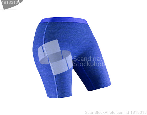 Image of blue woman shorts on white background