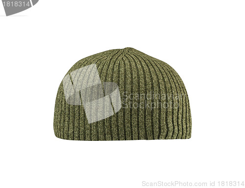 Image of Dark green hat isolated on white