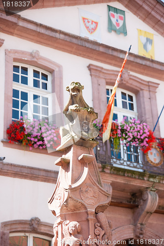 Image of Stork on a roof in Alsace