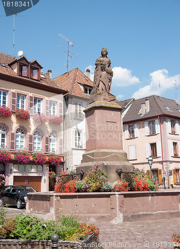 Image of Stork on a roof in Alsace