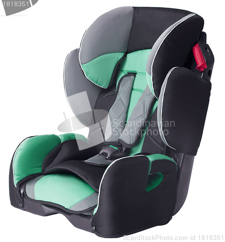 Image of A child's car seat isolated on a white background