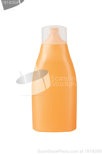 Image of Bottle with suntan cream isolated on white