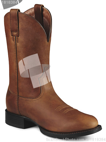 Image of Single Brown Cowboy Boot