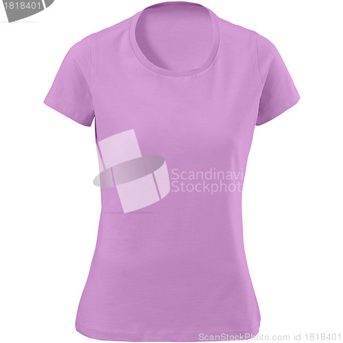 Image of pink female t-shirt isolated on white background