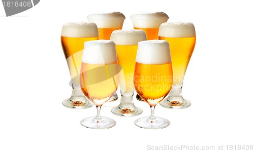 Image of Glasses of beer with froth- excellent quality