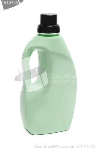 Image of green plastic bottle isolated on a white background