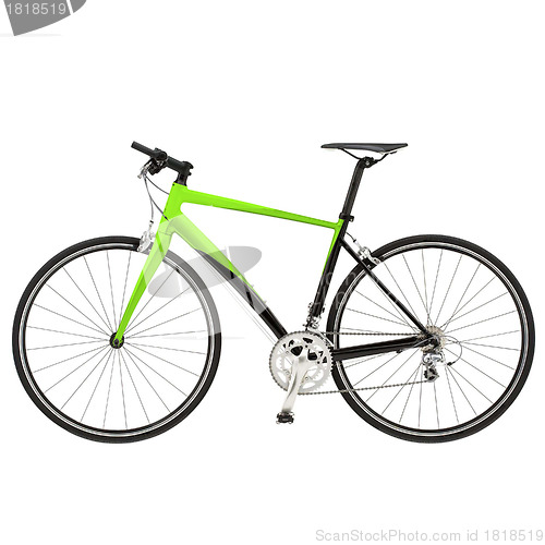 Image of Green bike detail isolated