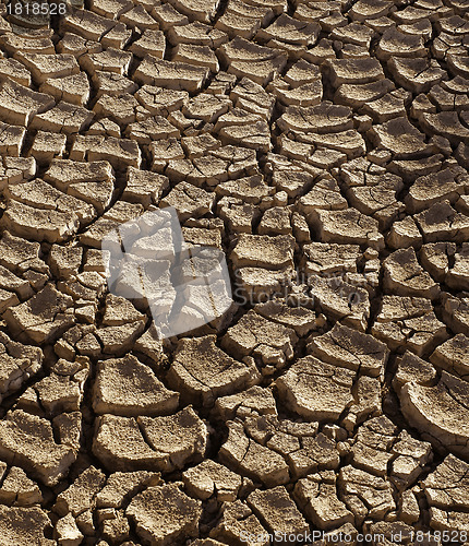 Image of Background of dry cracked soil dirt or earth during drought