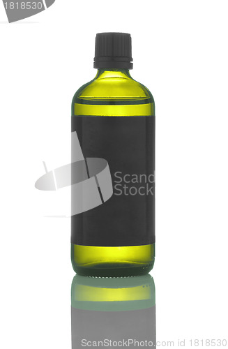 Image of Plastic bottle of skin care product on white background