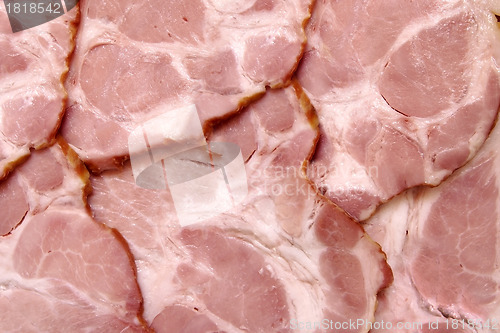 Image of The detail shot - a pink background - ham