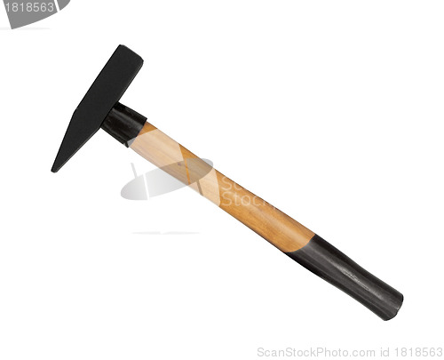 Image of wood hammer isolated on white background