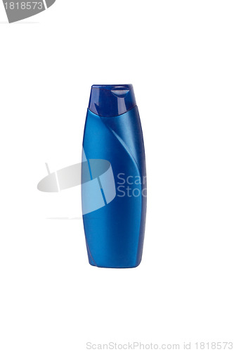 Image of Blue cosmetic bottle isolated on white background