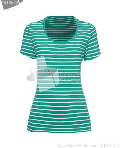 Image of green and white striped t-shirt