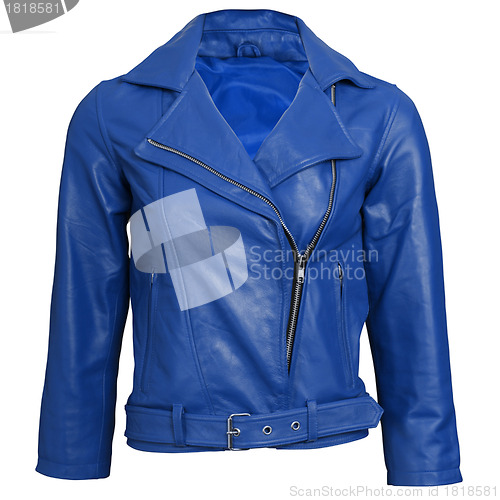 Image of a blue leather jacket