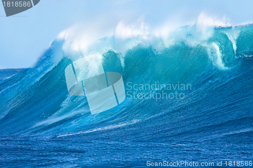 Image of Beautiful Blue Ocean Wave