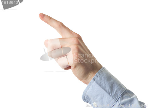 Image of hand touching screen 