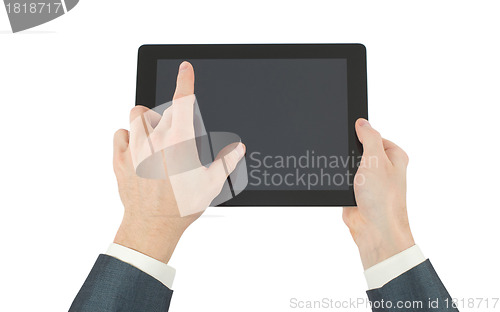 Image of hands with tablet computer 