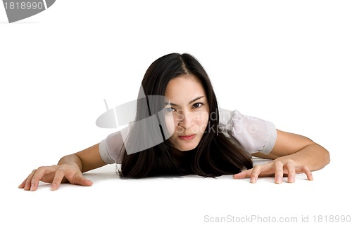 Image of woman crawling on all fours