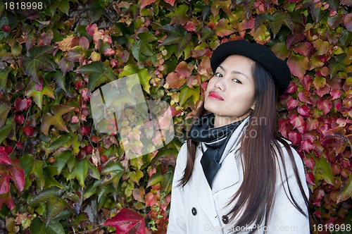 Image of young woman in fall