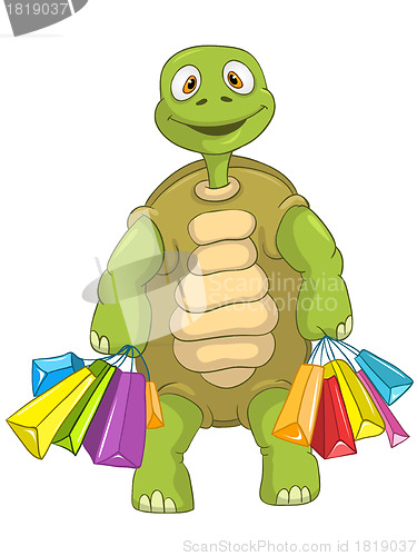 Image of Funny Turtle. Shopping.