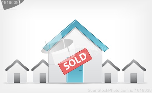 Image of Sold Home. Vector EPS 10.