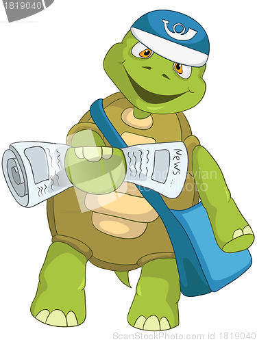 Image of Funny Turtle. Postman.