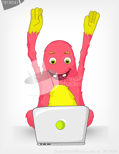 Image of Funny Monster. Coder.