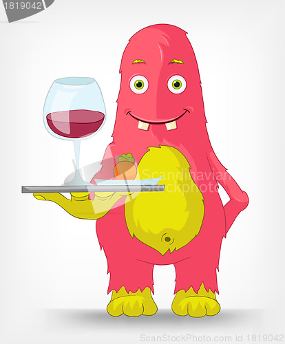 Image of Funny Monster. Waiter.