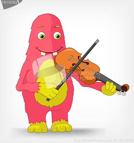 Image of Funny Monster. Violinist.