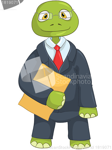 Image of Funny Turtle. Businessman