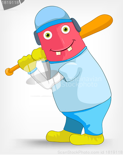 Image of Funny Monster. Baseball.