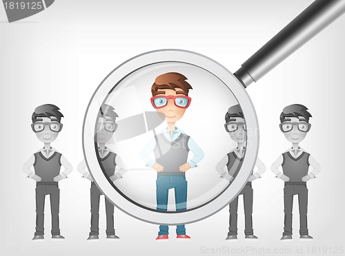Image of Find Human. Vector EPS 10.