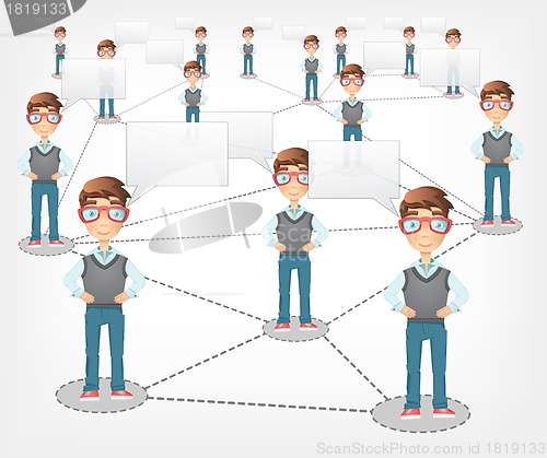Image of Social Network. Vector EPS 10.