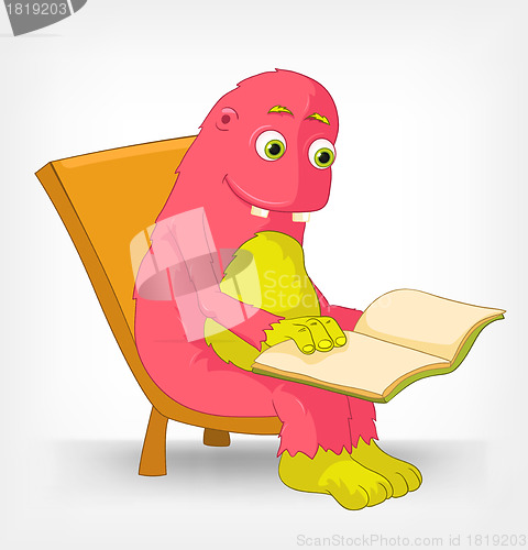 Image of Funny Monster. Reading.