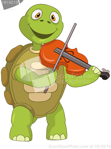 Image of Funny Turtle. Violinist.