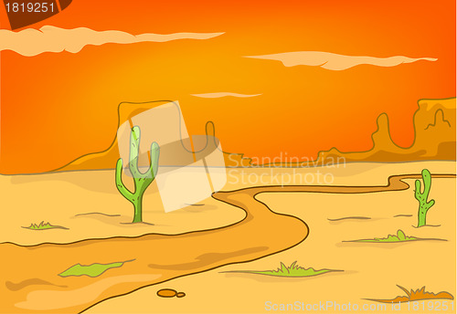 Image of Cartoon Nature Landscape Desert