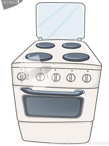 Image of Cartoon Home Kitchen Stove