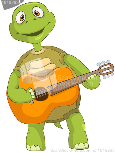 Image of Funny Turtle. Guitarist.
