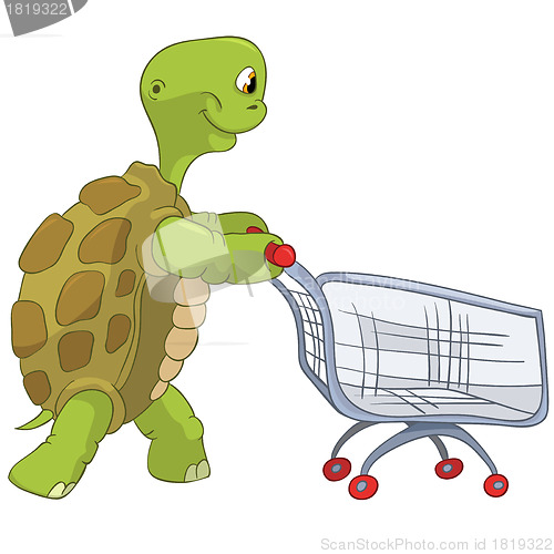 Image of Funny Turtle. Shopping.