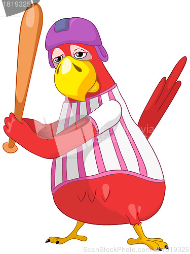 Image of Funny Parrot. Baseball.