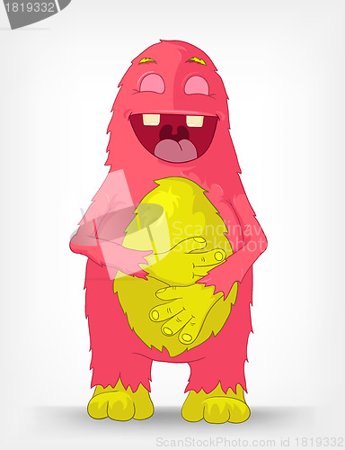 Image of Funny Monster. Laughing.