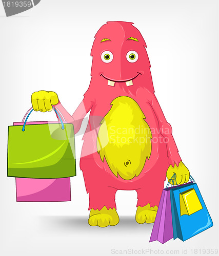Image of Funny Monster. Shopping.