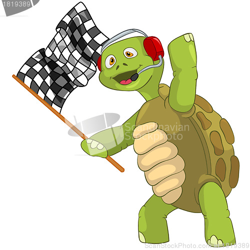 Image of Funny Turtle. Race Finish.