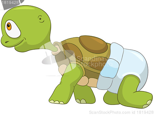 Image of Funny Turtle. Baby First Step